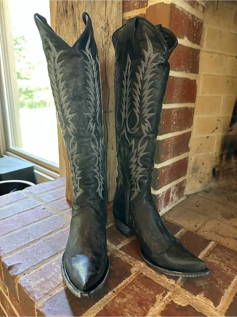 Old Gringo Mayra Black Goatskin Leather Tall Western Boots Women’s Size 9B NWOB